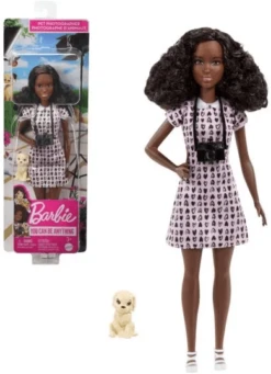 Barbie GTN65 - Blonde Puppe Rhythmische Sportgymnastin (ca. 30 cm) Mit Schillerndem Metallic-Gymnastikanzug, 2 Keulen Und Band, Tolles Geschenk Für Kinder Ab 3 Jahren