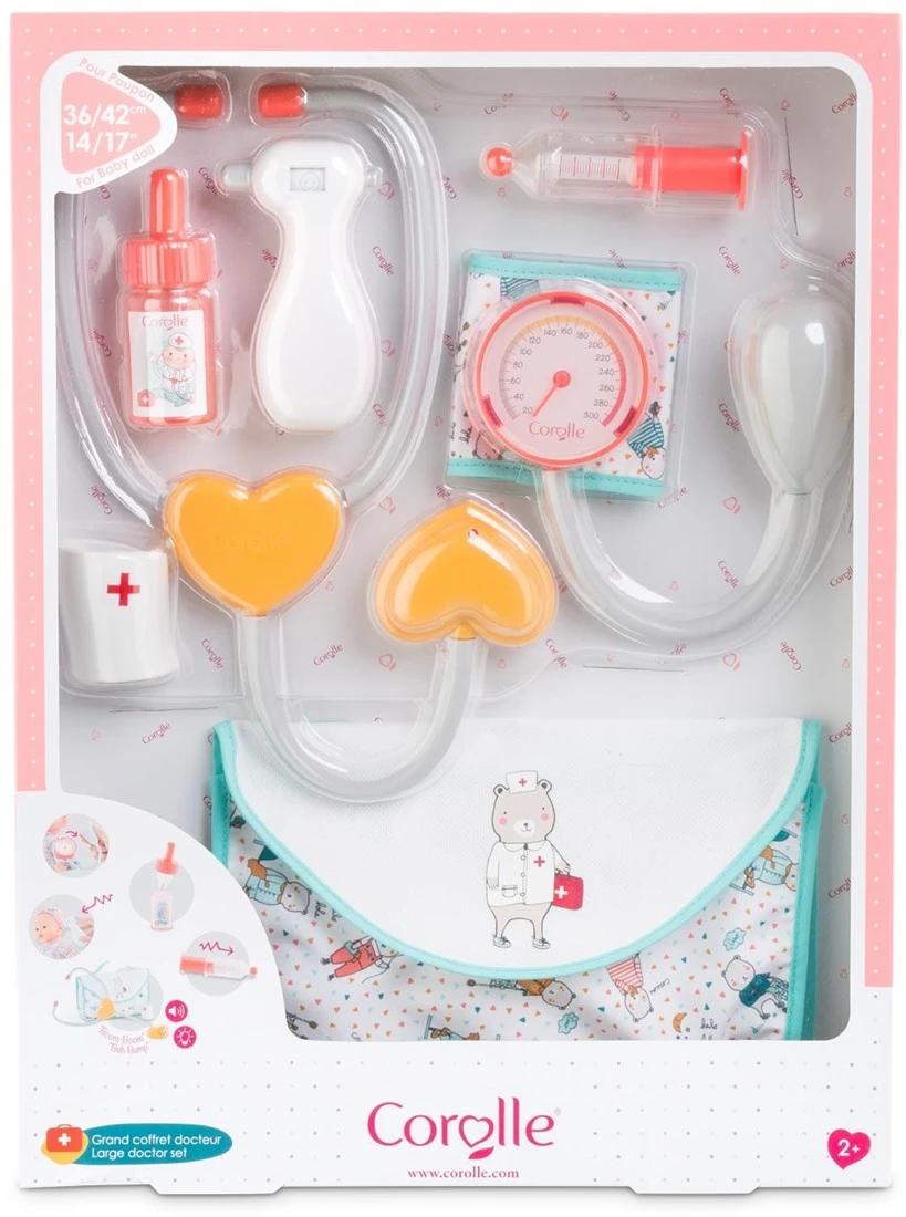 Corolle 9000141050 Mon Grand Poupon 36-42cm Großes Doktorset / 7 Teile / Mit Blutdruckmessgerät / Spritze Und Stethoskop Mit Funktion / Für Alle 36-42cm Puppen / Für Kinder Ab 2 Jahren Geeignet 5 Corolle 9000141050 Mon Grand Poupon 36-42cm Großes Doktorset / 7 Teile / Mit Blutdruckmessgerät / Spritze Und Stethoskop Mit Funktion / Für Alle 36-42cm Puppen / Für Kinder Ab 2 Jahren Geeignet – Bild 3