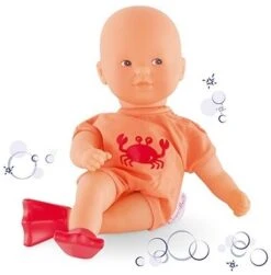 Corolle FBN05 Mini Bain Badepuppe, Orange, 20 Cm