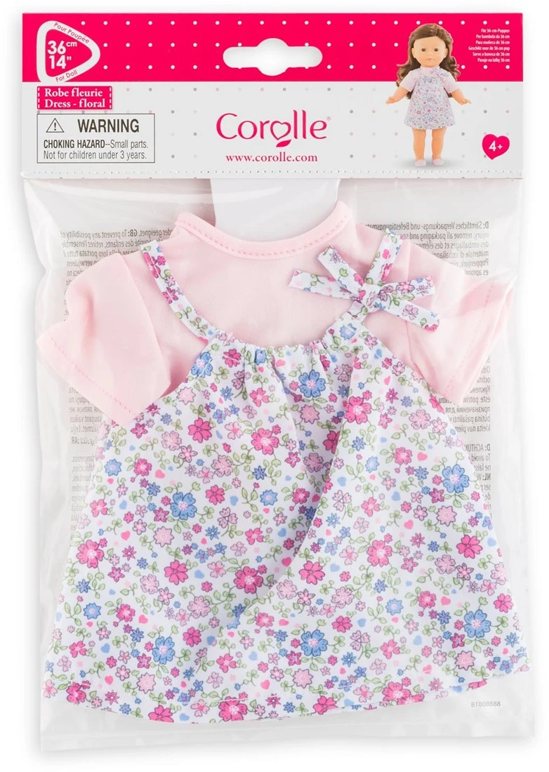 Corolle-Kleid Für Puppen Mit Blumenmuster, Rosa 211290 4 Corolle-Kleid Für Puppen Mit Blumenmuster, Rosa 211290 – Bild 2