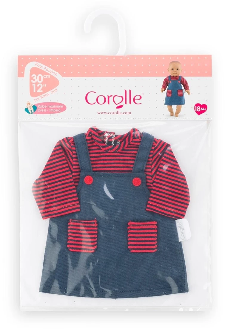 Corolle Mon Premier Poupon 30cm Kleid / Gestreift / Für Alle 30cm Babypuppen / Für Kinder Ab 18 Monaten Geeignet 5 Corolle Mon Premier Poupon 30cm Kleid / Gestreift / Für Alle 30cm Babypuppen / Für Kinder Ab 18 Monaten Geeignet – Bild 3