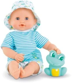 Corolle Mon Premier Poupon Badejunge Marin / Weichkörper-Badepuppe Mit Badetier / Schlafaugen / Vanilleduft / Abnehmbare Kleider / 30cm / Für Kinder Ab 18 Monaten Geeignet / Behält Den Daumen Im Mund