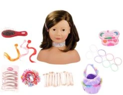 Götz 1192053 Haarwerk Mit Braunen Haaren Und Braunen Augen - 28 Cm Hoher Frisierkopf- Und Schminkkopf In 58-teiligen Set - Geeignet Für Mädchen Ab 3 Jahren