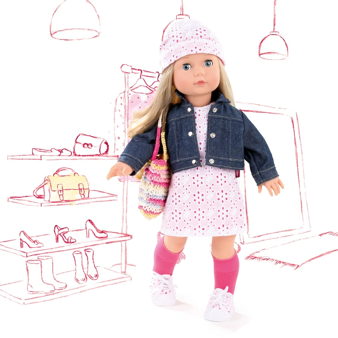 Götz 1490366 Precious Day Girls Jessica Color&Lace Puppe - 46 Cm Große Stehpuppe, Blonde Lange Haare, Blaue Schlafaugen - 10 Teiliges Set 4 Götz 1490366 Precious Day Girls Jessica Color&Lace Puppe - 46 Cm Große Stehpuppe, Blonde Lange Haare, Blaue Schlafaugen - 10 Teiliges Set – Bild 2