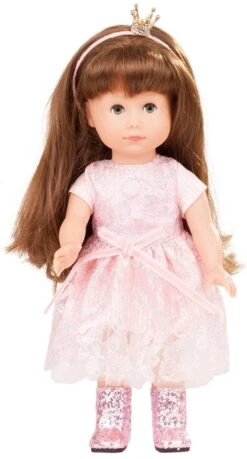 Götz 1713029 Just Like Me - Prinzessin Chloe Puppe - 27 Cm Große Stehpuppe Mit Extra Langen Braunen Haaren, Blauen Schlafaugen In Einem 5-teiligen Set