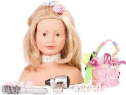 Götz 1792055 Haarwerk Lollipop Signature Edition, Blonde Haare, Blaue Augen - 28 Cm Hoher Frisierkopf- Und Schminkkopf In 50-teiligen Set - Geeignet Für Mädchen Ab 3 Jahren