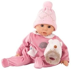 Götz 1961049 Cookie Igel Puppe - 48 Cm Große Babypuppe Mit Blauen Schlafaugen, Ohne Haare Und Einem Weichkörper - 6-teiliges Set