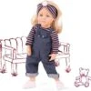 Götz 2011019 Little Kidz Lotta Puppe - 36 Cm Große Multigelenk-Stehpuppe Mit Blonden Haaren Und Blauen Augen - 6-teiliges Set