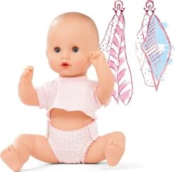 Götz 2153144 Sleepy Aquini To Dress - Mädchen Puppe - 33 Cm Große Badepuppe Mit Blauen Schlafaugen, Ohne Haare In 3-teiligem Set - Babypuppe Ab 18 Monaten