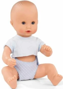Götz 2154117 Sleepy Aquini To Dress - Jungen Puppe - 33 Cm Große Badepuppe Mit Blauen Schlafaugen, Ohne Haare In 3-teiligem Set - Babypuppe Ab 18 Monaten