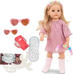 Götz 2159096 Hannah Be My Mini Me - 50 Cm Große Stehpuppe, Blonde Haare Und Blaue Augen - 26-teiliges Set