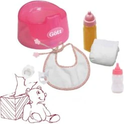 Götz 3401935 Babypuppen Basic Care Set - 8-teilige Grundausstattung Als Zubehör-Set Für Puppen Der Größen S (30 - 33 Cm) Und M (42 - 46 Cm)