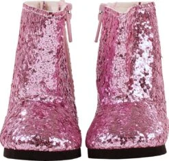 Götz 3402537 Puppenschuhe, Design Stylish Glitterpink, Puppenkleidung Passend Für Babypuppen Größe 42 - 46 Cm Und Stehpuppen Mit 46-50 Cm