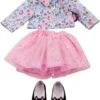 Götz 3402676 Kombi Glitzerblume - 4-teiliges Bekleidungsset Gr. XL Für Stehpuppen Mit Einer Größe Von 45 - 50 Cm