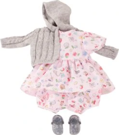 Götz 3402922 Kombination Villa Kunterbunt - Puppenbekleidung Gr. S - 4-teiliges Bekleidungs- Und Zubehörset Für Babypuppen Von 30 - 33 Cm