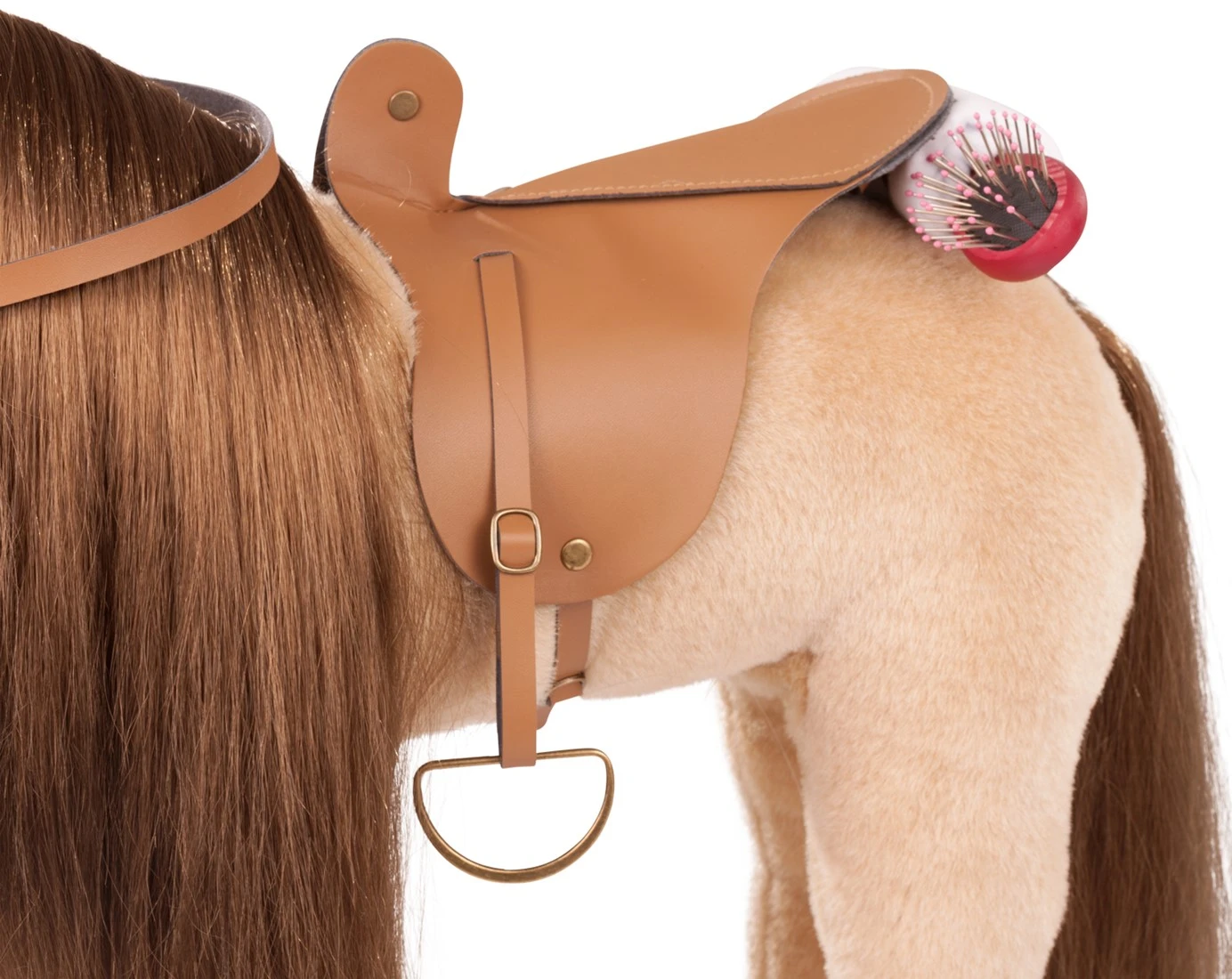 Götz 3403088 Sparky Kämmpferd (Stockmaß 37 Cm) - Braunes Plüschpferd, Höhe Ca. 52 Cm Für Stehpuppen - Mit Sattel, Zaumzeug Und Picknickdecke 4 Götz 3403088 Sparky Kämmpferd (Stockmaß 37 Cm) - Braunes Plüschpferd, Höhe Ca. 52 Cm Für Stehpuppen - Mit Sattel, Zaumzeug Und Picknickdecke – Bild 2