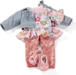 Götz 3403265 Kombination Clubbing - Puppenbekleidung-Set Gr. XL - 5-teiliges Bekleidungs- Und Zubehörset Für Stehpuppen Von 45 - 50 Cm