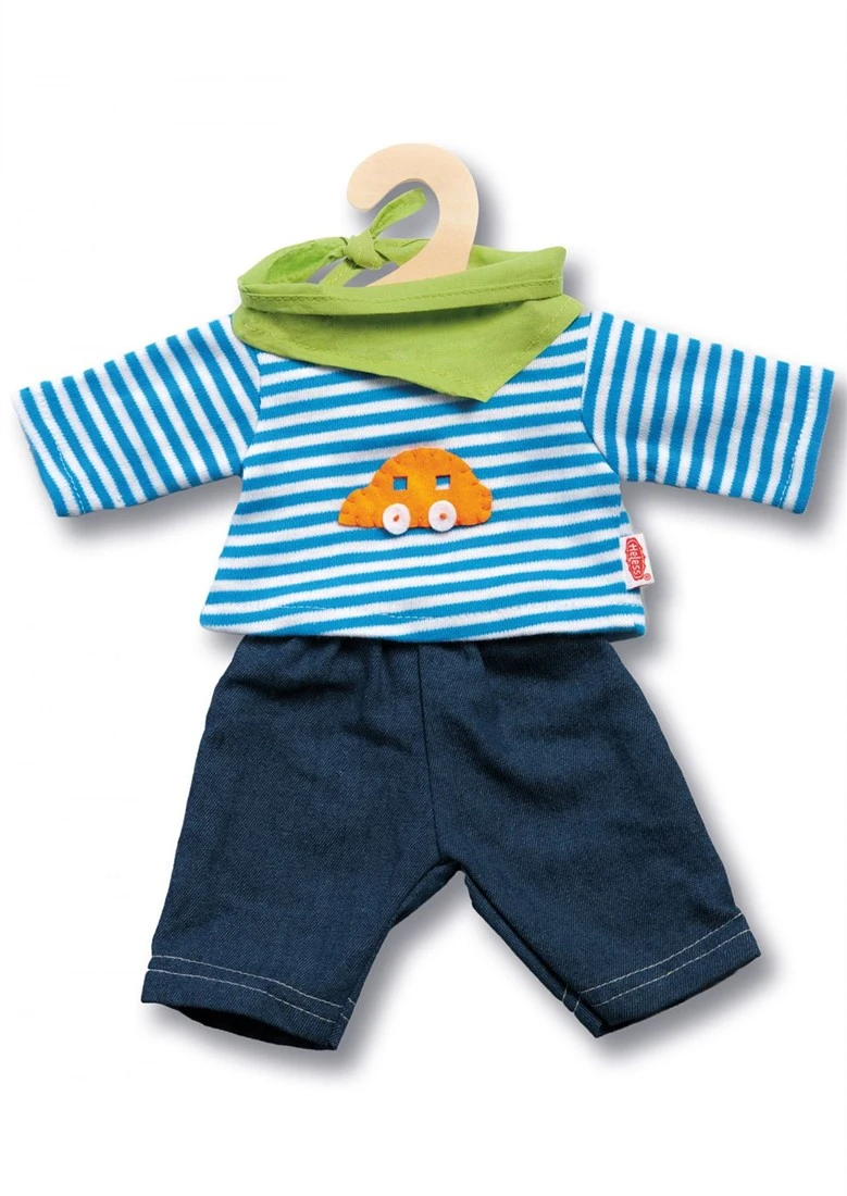 Heless 1315 - Bekleidungs-Set Für Puppen, 3 Teilig Mit Jeans, Streifenshirt Und Pfiffigem Halstuch, Größe 28 - 35 Cm 3 Heless 1315 - Bekleidungs-Set Für Puppen, 3 Teilig Mit Jeans, Streifenshirt Und Pfiffigem Halstuch, Größe 28 - 35 Cm