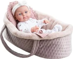 Paola Reina Babypop Mini-Pikolines Meisje In Draagmand - 32 Cm