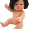 Paola Reina Gordi Baby Doll Girl Mandelaugen Schwarzes Haar - 34 Cm